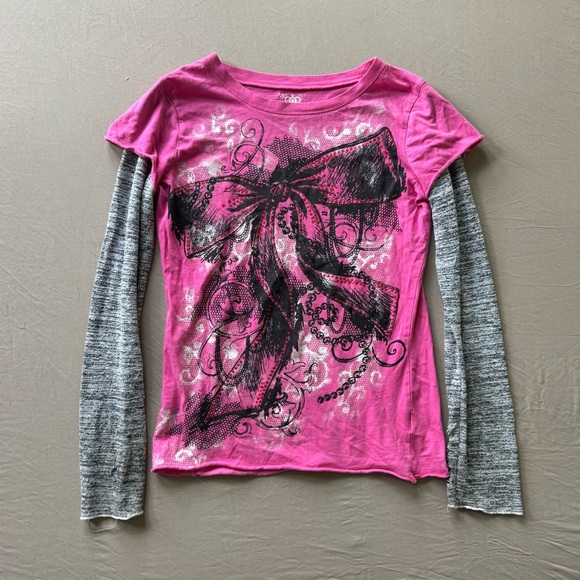Y2K Coquette Grunge Graphic Layered Tee - Picture 1 of 7